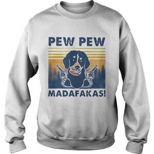 Pew Pew Madafakas Dog Gun Retro Shirt